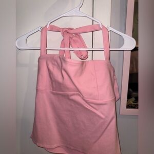 NWT Edikted Pink Halter Tank Top size L